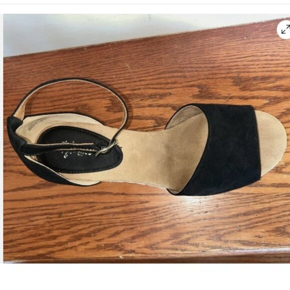 Womens Black Wedge Sandals Size 10.5M Seleeney Style & Co. 3" Espadrille Heel - Picture 14 of 16